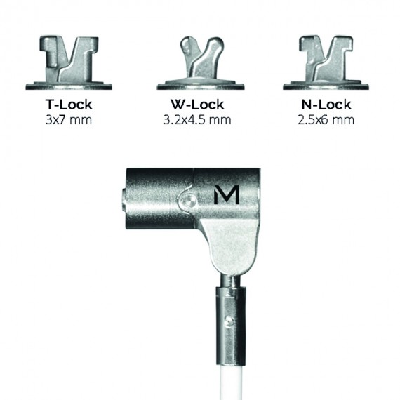 Câble de sécurité universel pivotant avec verrou à clé rotatif, 3 têtes fines interchangeables Tlock Nano Wedge, compatible clé pass