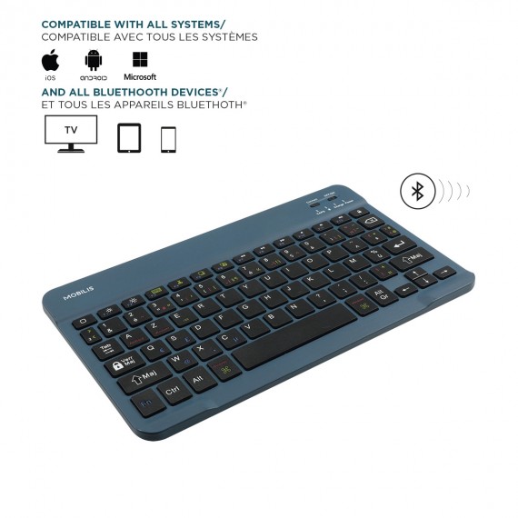 CoastaCloud Étui Housse Magnétique Wireless Keyboard pour Tablette 9.0-10.5 et Système iOS Android Clavier Bluetooth AZERTY français Windows 