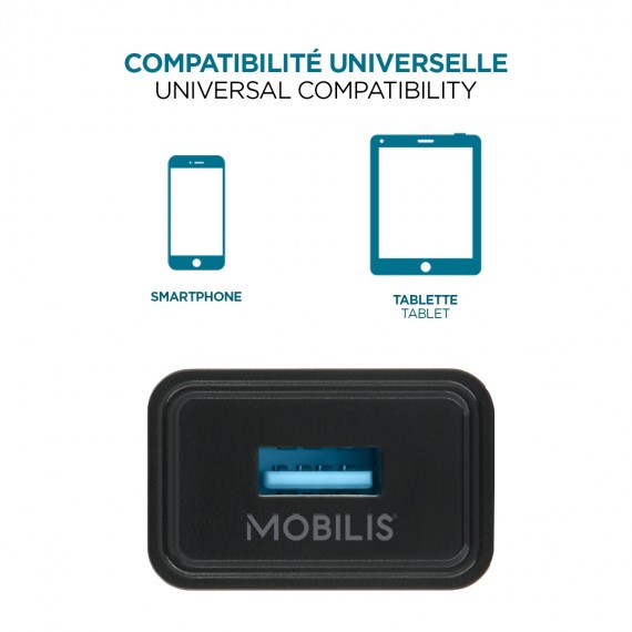 Chargeur secteur rapide 10.5W - USB-A - pour Smartphone & Tablette