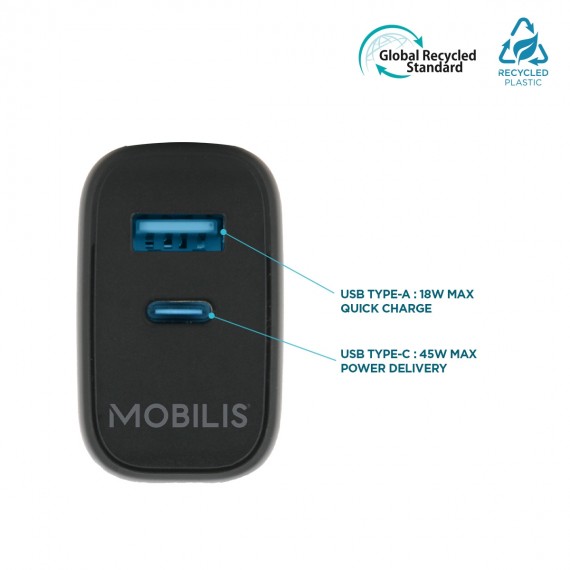 Lot De 2 Chargeurs USB-C 45W Avec Câbles 2 M - Charge Rapide Pour Téléphone, Tablette, Ordinateur Portable, Universel
