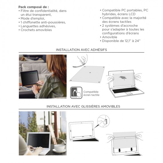 Filtre de Confidentialité pour PC 19' - Filtre de Confidentialité