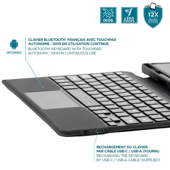 Étui Clavier Bluetooth Pour IPad 10/11e Génération (2022 & 2025) - Clavier Amovible Magnétique, Protection Complète - Gris - 4