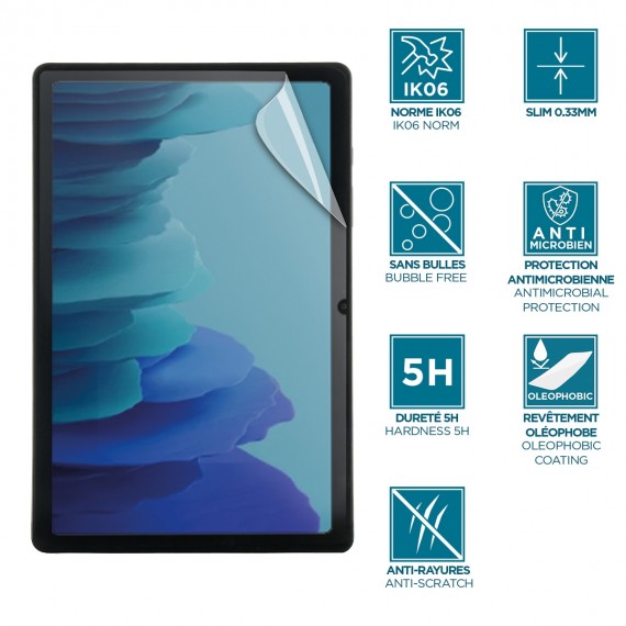 Protège-écran pour Galaxy Tab A9 8.7'' (SM-X110 / SM-X115) - Incassable & anti-chocs IK06 - Finition transparente