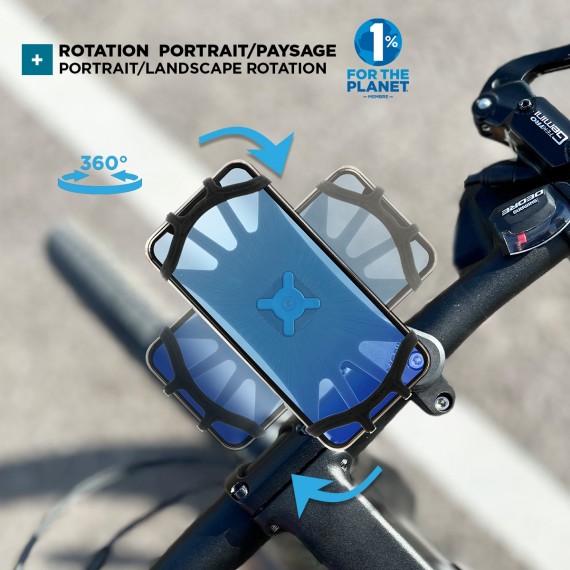 Support téléphone universel Vélo / Trottinette / Moto avec bras rotatif 360° - Smartphone 4-7''  - Fabriqué en France - U.FIX