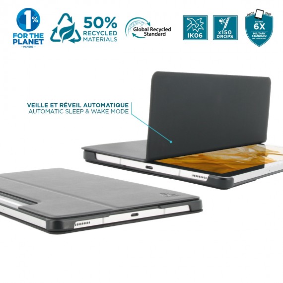 Coque de protection éco-conçue avec rabat pour Galaxy Tab S10 FE (SM-X520 / SM-X526B) - Tab S9 FE (SM-X510 / SM-X516) - Tab S9 (SM-X710 / SM-X716)