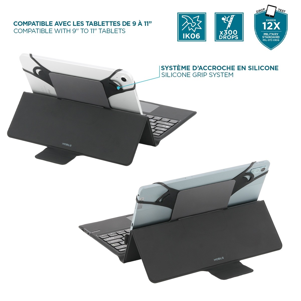 Coque de protection universelle pour tablettes 911" avec clavier — free download