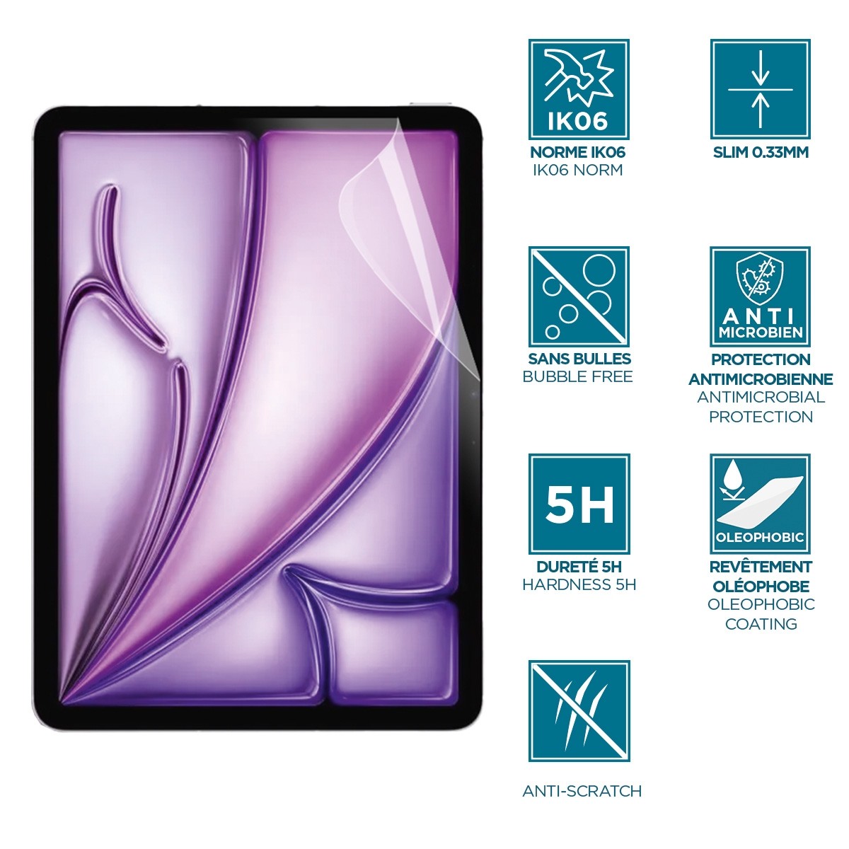 2x Protection Écran Paper-Like IPad Air 5/4 10.9" & IPad Pro 11" 2022-2018 - Anti-reflet Anti-lumière Bleue