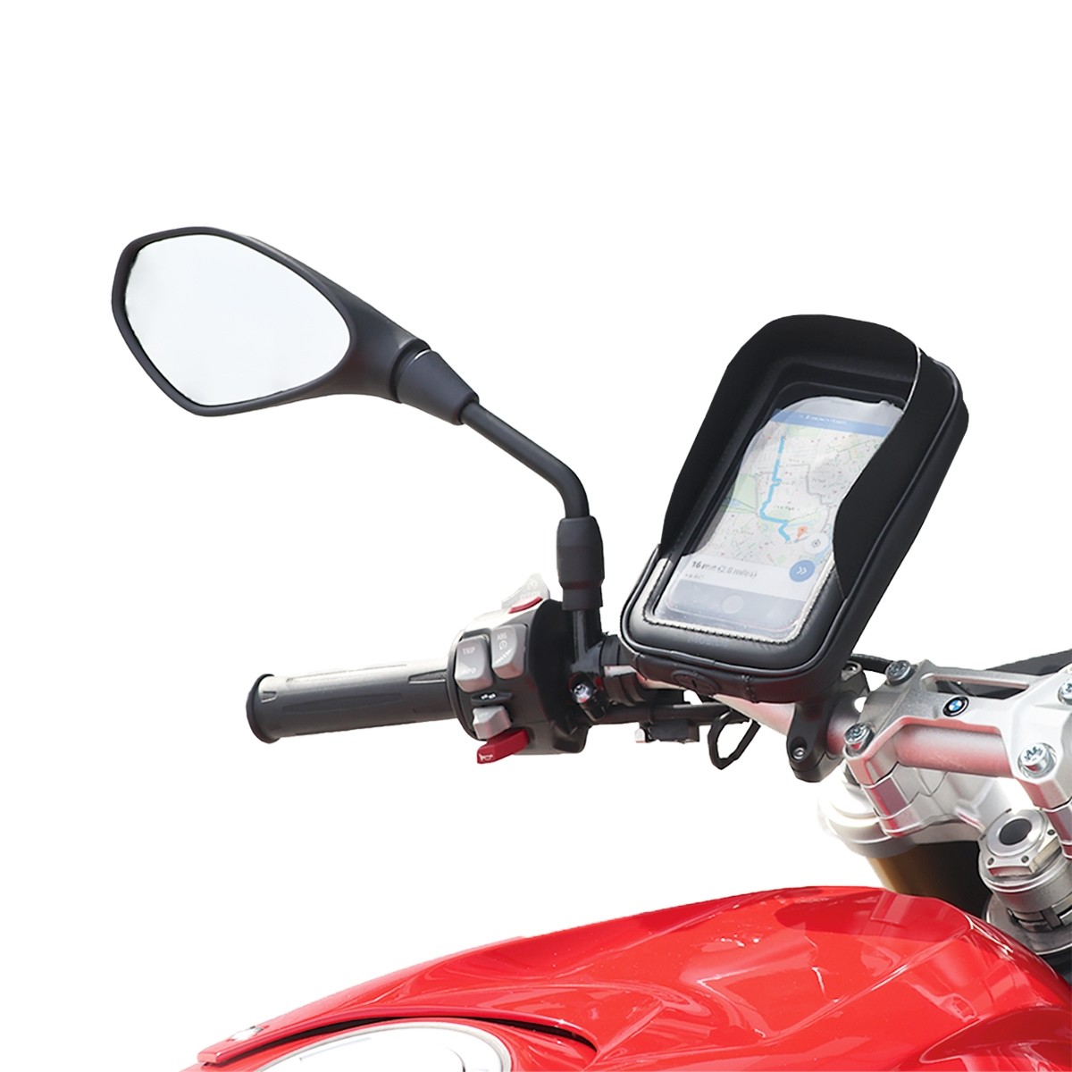 housse téléphone en vélo et moto 100% étanche + support guidon fabriqué en  France