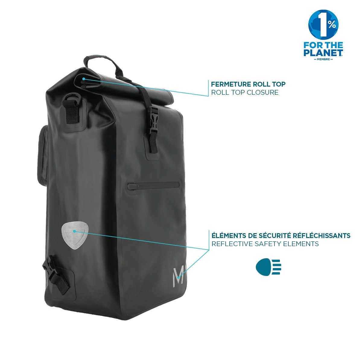 Ikuri Kombi Sacoche Vélo/Sac à Dos pour Porte-Bagage Sac De Velo en Toile Cirée Impermeable, pour Femme - Design Hanami Argent Ikuri Kombi Sacoche Vélo/Sac à Dos pour Porte-Bagage Sac De Velo en Toile Cirée Impermeable, pour Femme - Design Hanami Argent