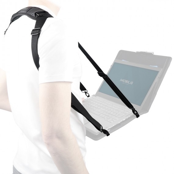 Typing and transport shoulder strap - 4 attachment points
