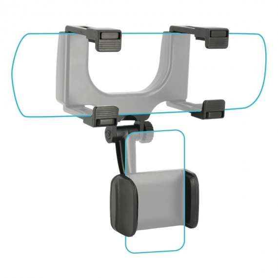Universal smartphone holder for interior rear-view mirror 