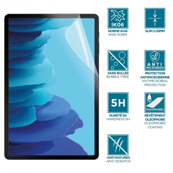 Screen protector for Galaxy Tab A9+ 11'' (SM-X210 / SM-X216) - unbreakable & anti-shock IK06 - Clear finishing