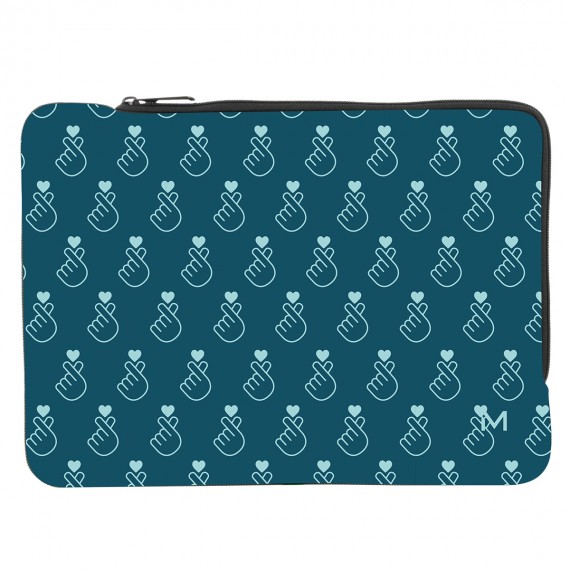 K-LOVE patterned laptop sleeve for laptops up to 16'' - Blue Heart