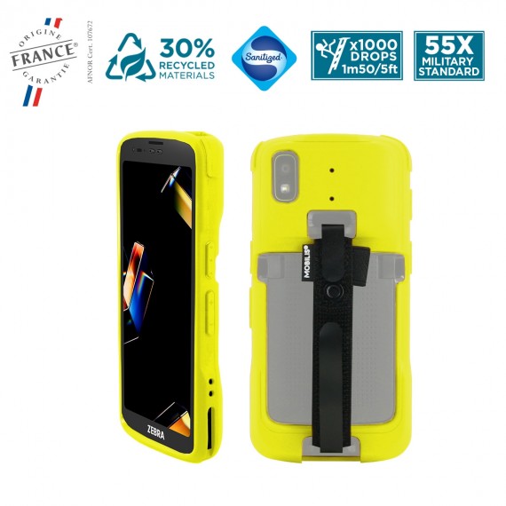 Reinforced protective case for Zebra TC101 - TC201 + grip strap - PROTECH - HI-VIS Yellow