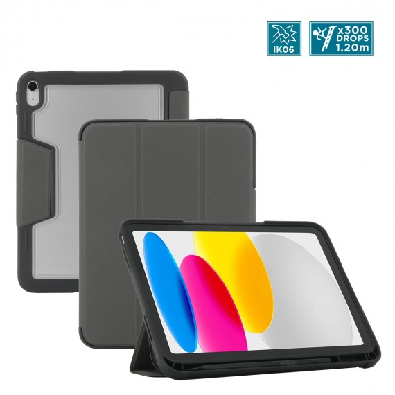 Ultra rugged protective case with transparent back and reinforced corners for iPad 11'' (A16) 2025 11th gen - iPad 10.9'' (10th gen) - Grey