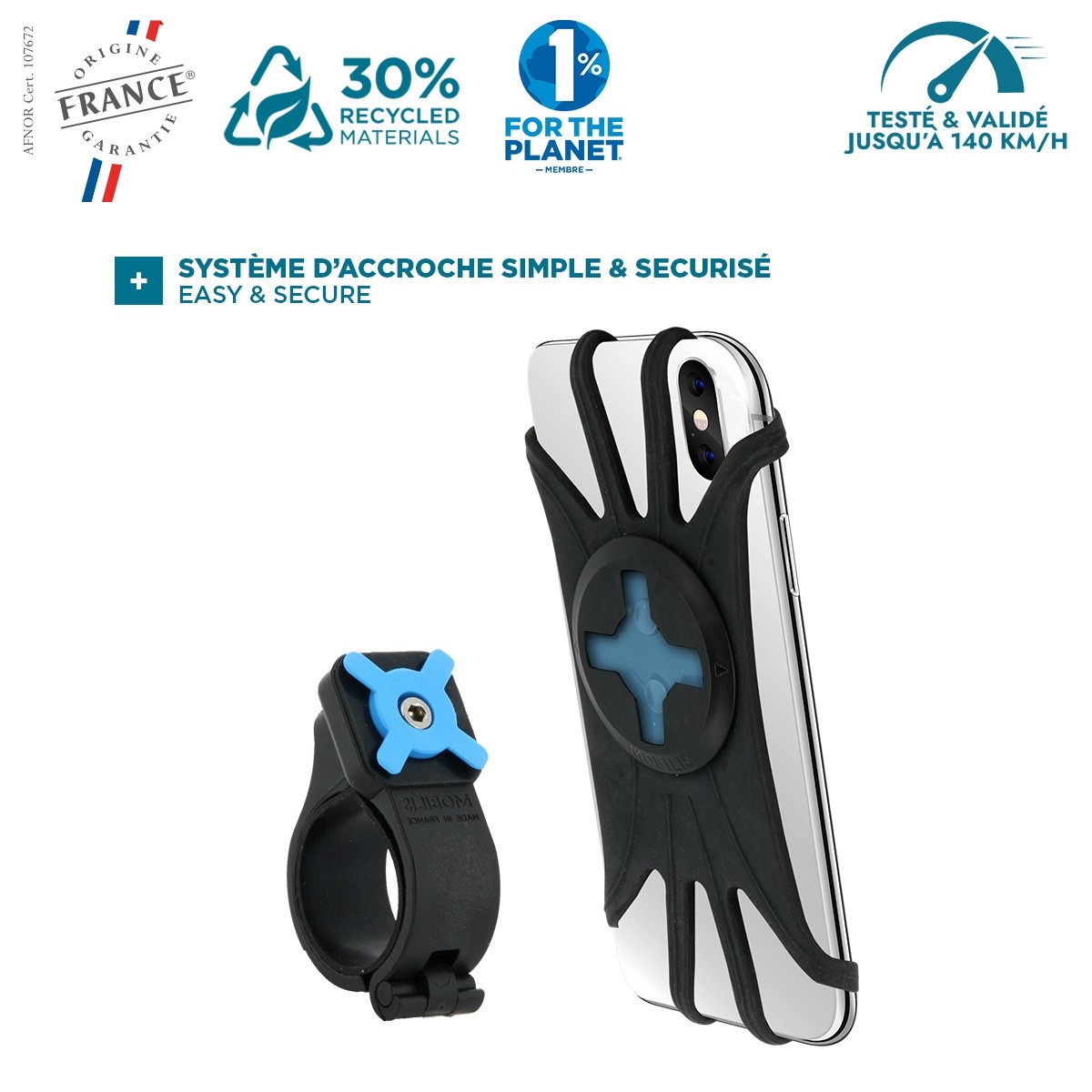 Scooter - Moped Collar Phone Mount with Adjustable Holder for Samsung Galaxy S20 Ultra (sku 51919)