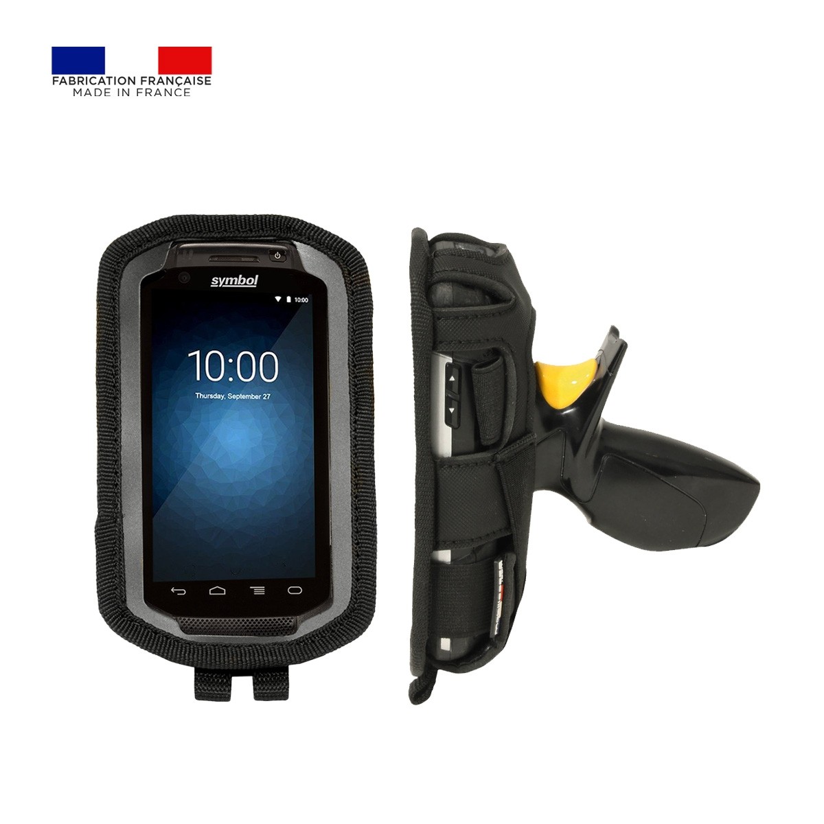 made in France rugged textile cover for zebra tc70 tc75 mobile computer with trigger