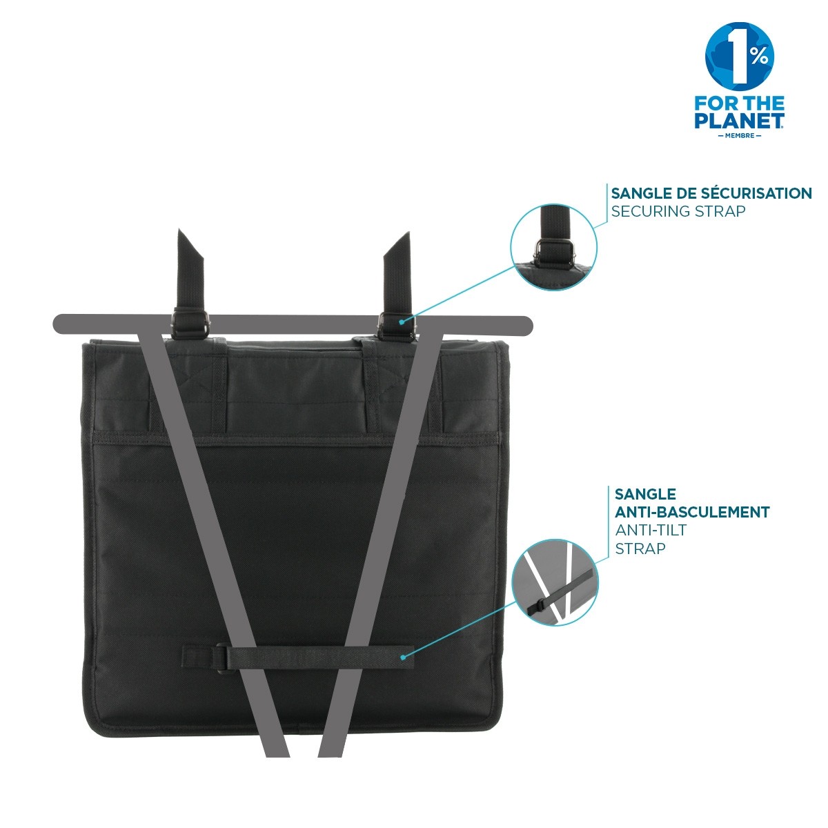 Bike Double Panniers Laptop Bag 2x15L, Adujustable Hokks, Bicycle