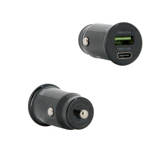 Car charger 1 USB C / 1 USB A for smartphones and tablets