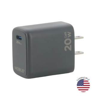 Fast Wall Charger US - 20W - USB-C for Smartphone & Tablet