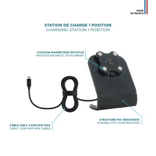 1-position 65W charging station - USB-C cable - ENERGIA MOBILE compatible