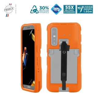 Rugged protective case + handstrap for Zebra TC501 - PROTECH - Orange
