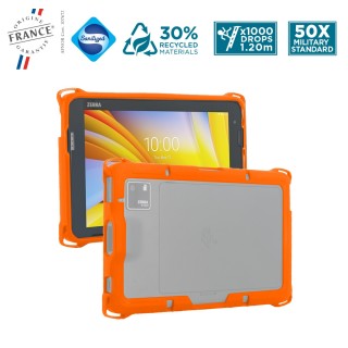 Reinforced protective case for Zebra ET401 8" with scanner - PROTECH - Safety Orange