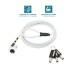 Security cable slim pivoting head, with key lock, in steel, for Wedge© slot