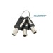 Security cable slim pivoting head, with key lock, in steel, for Wedge© slot