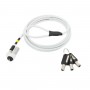 Security cable slim pivoting head, with key lock, in steel, for Nano slot