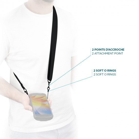 Basic shoulder strap with 2 O rings - 2 attachment points