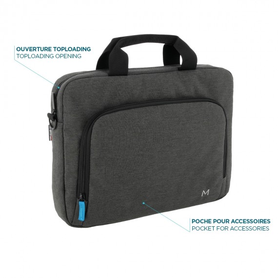 Toploading briefcase 11-14'' - Dark Grey - The One Basic