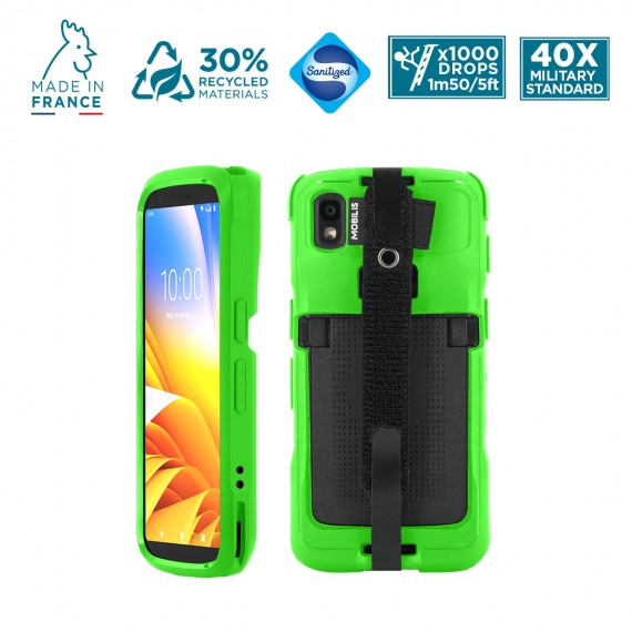 Rugged protective case for Zebra TC22 - TC27 + handstrap - PROTECH - Green