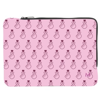 K-LOVE patterned laptop sleeve for laptops up to 16'' - Pink Heart - Skin