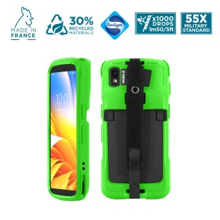 Rugged protective case for Zebra TC22 - TC27 + handstrap - PROTECH - Green