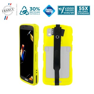 Reinforced protective case for Zebra TC101 - TC201 + grip strap - PROTECH - HI-VIS Yellow