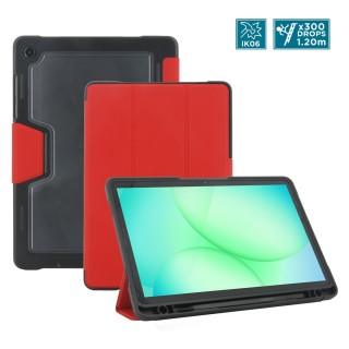 Ultra rugged protective case with transparent back and reinforced corners for Galaxy Tab A11+, Red