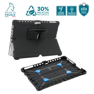 Reinforced protective case for Microsoft Surface Pro 8 - Surface Pro 9 with kickstand + 360° rotative handstrap - Made in France - PROTECH