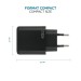 Wall Charger GaN - 45W - USB-C + USB-A for for Laptop, Tablet & Smartphone